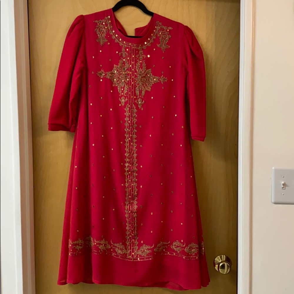 Authentic Vintage Beaded Indian Tunic Dress Sz. M